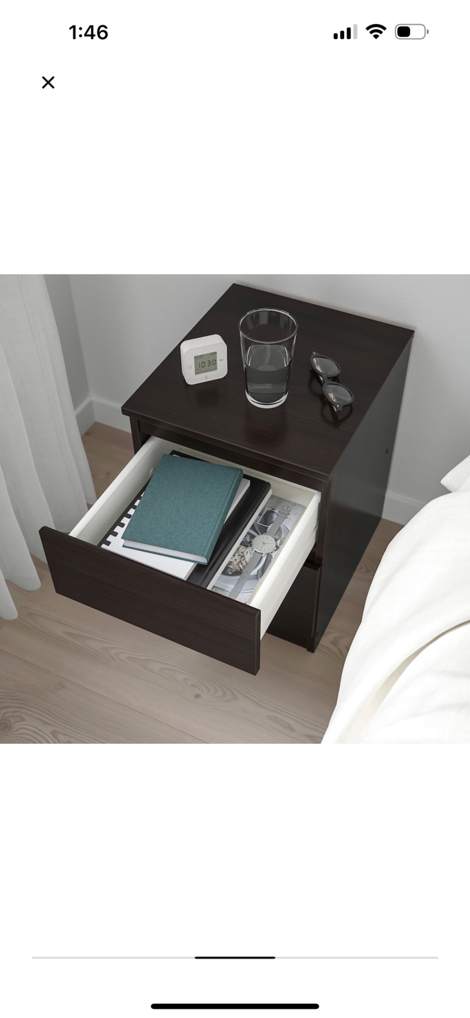 IKEA Two-Drawer Nightstand - Dark Brown x 2 - photo 2