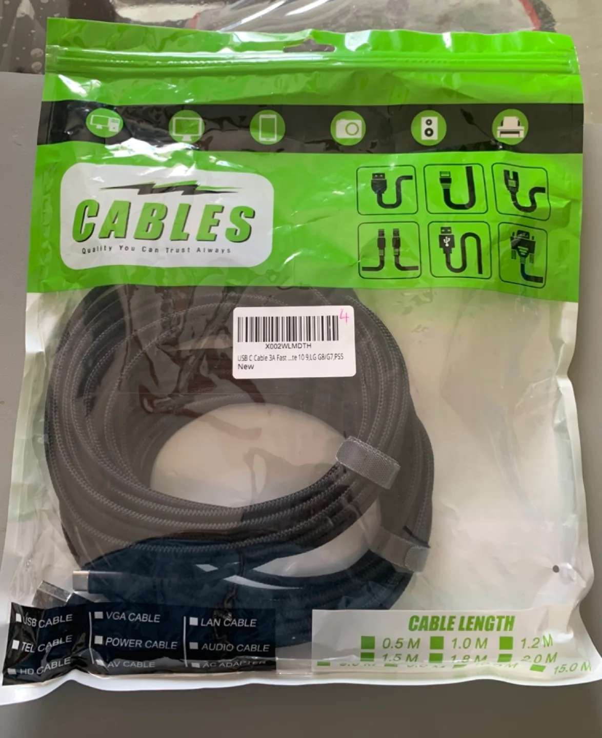 2x USB-C to USB-A Braided Cables (20m) thumbnail