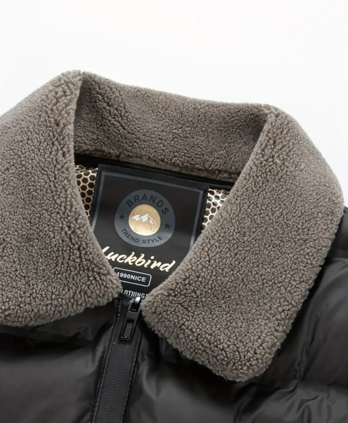 Men's Black Puffer Jacket with Fleece Collar image indicator(3)