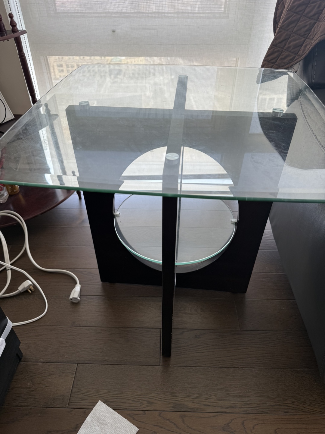 Glass Top Coffee Table with Lower Shelf