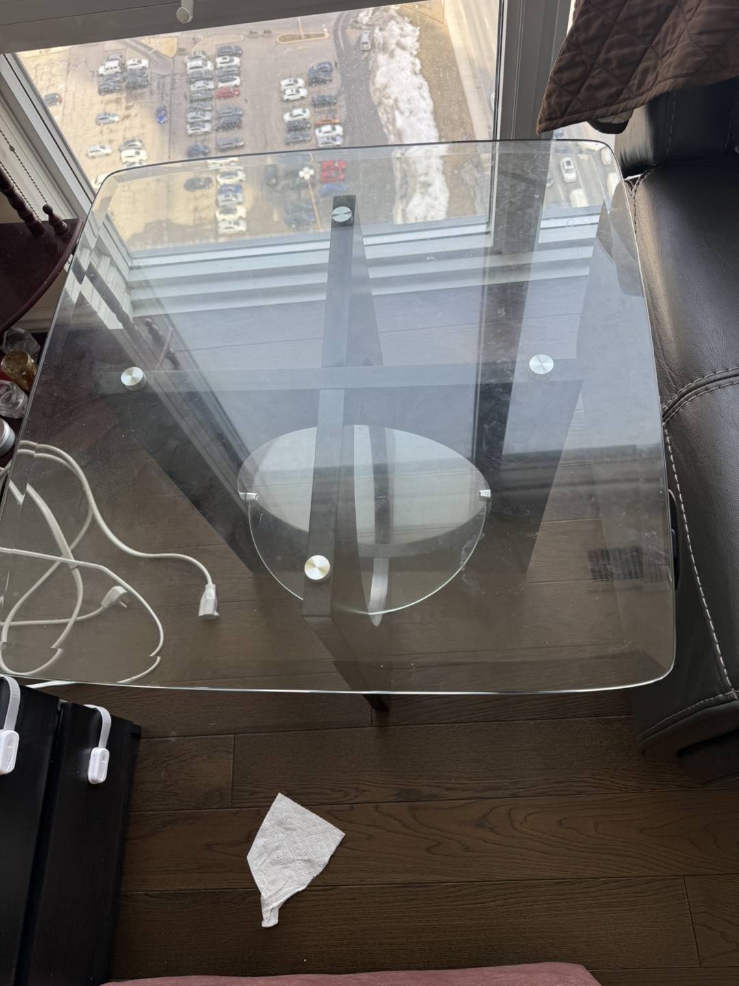 Glass Top Coffee Table with Lower Shelf - photo 2