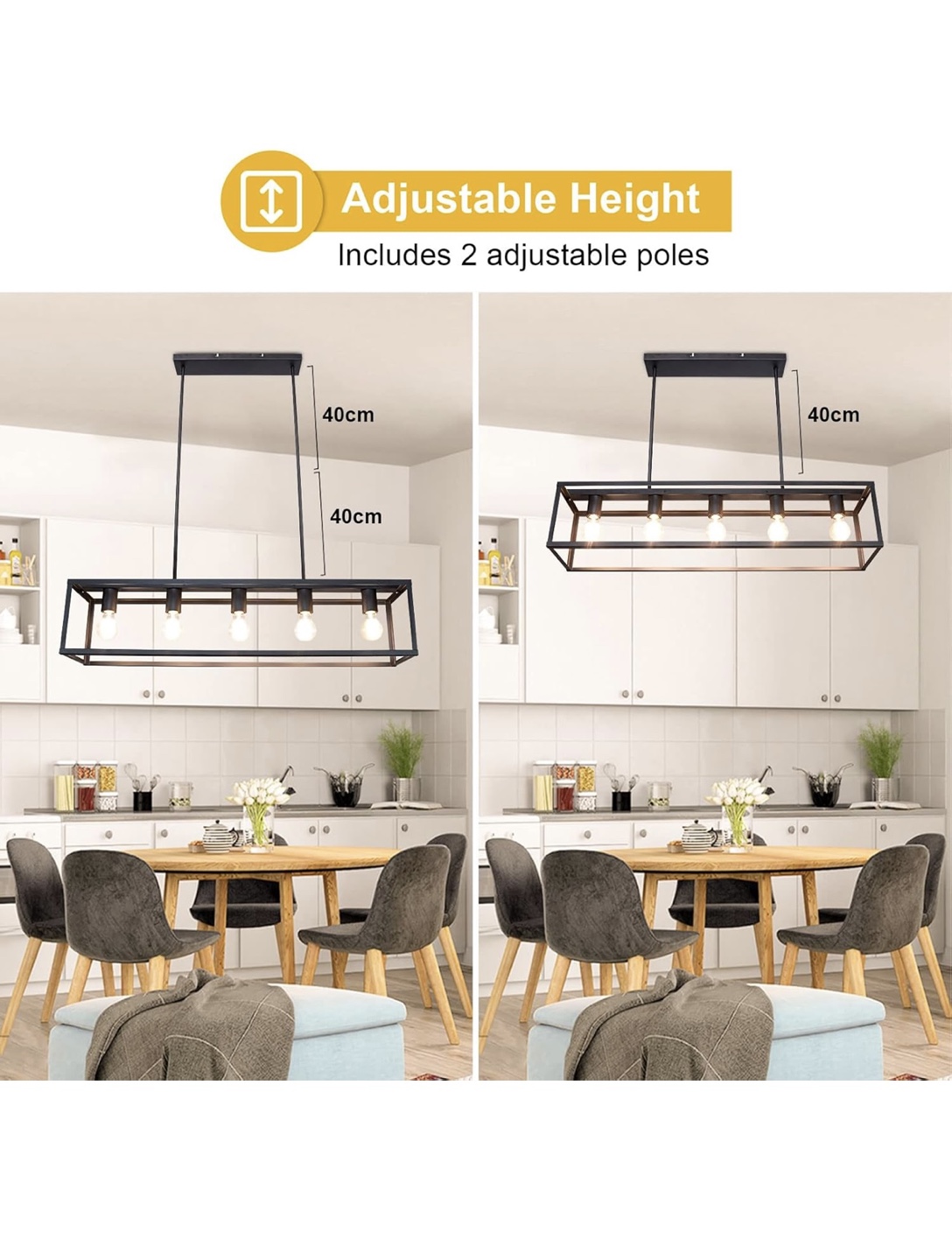 5-Light Pendant Light fixture Brand New - photo 4