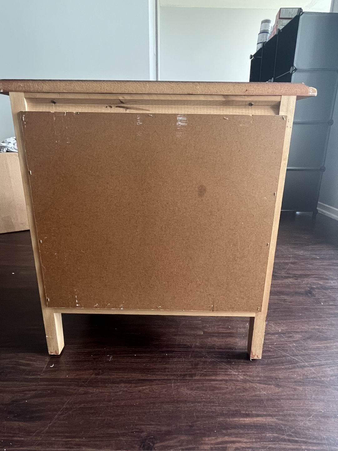Dark brown wooden two-drawer nightstand - photo 2
