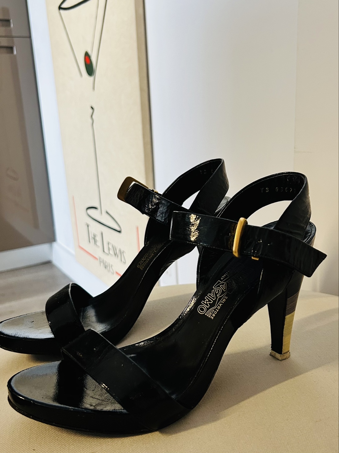 Salvatore Ferragamo Black Patent Leather Sandals - photo 4
