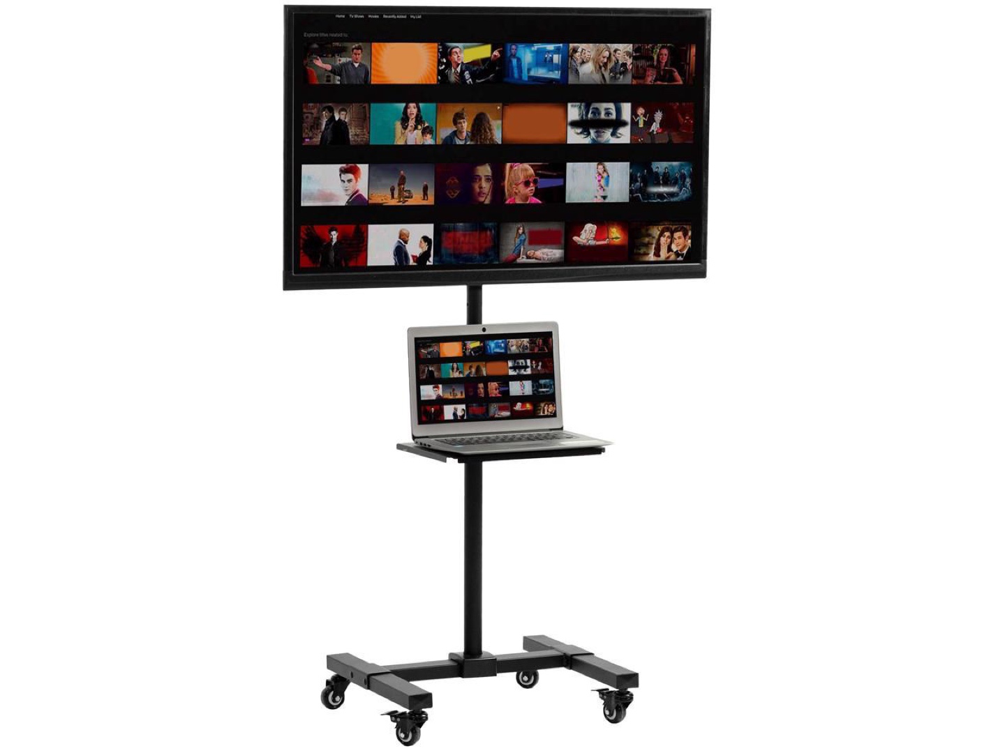 Rolling TV Stand with Height Adjustment - Fits Screens up to 50"
