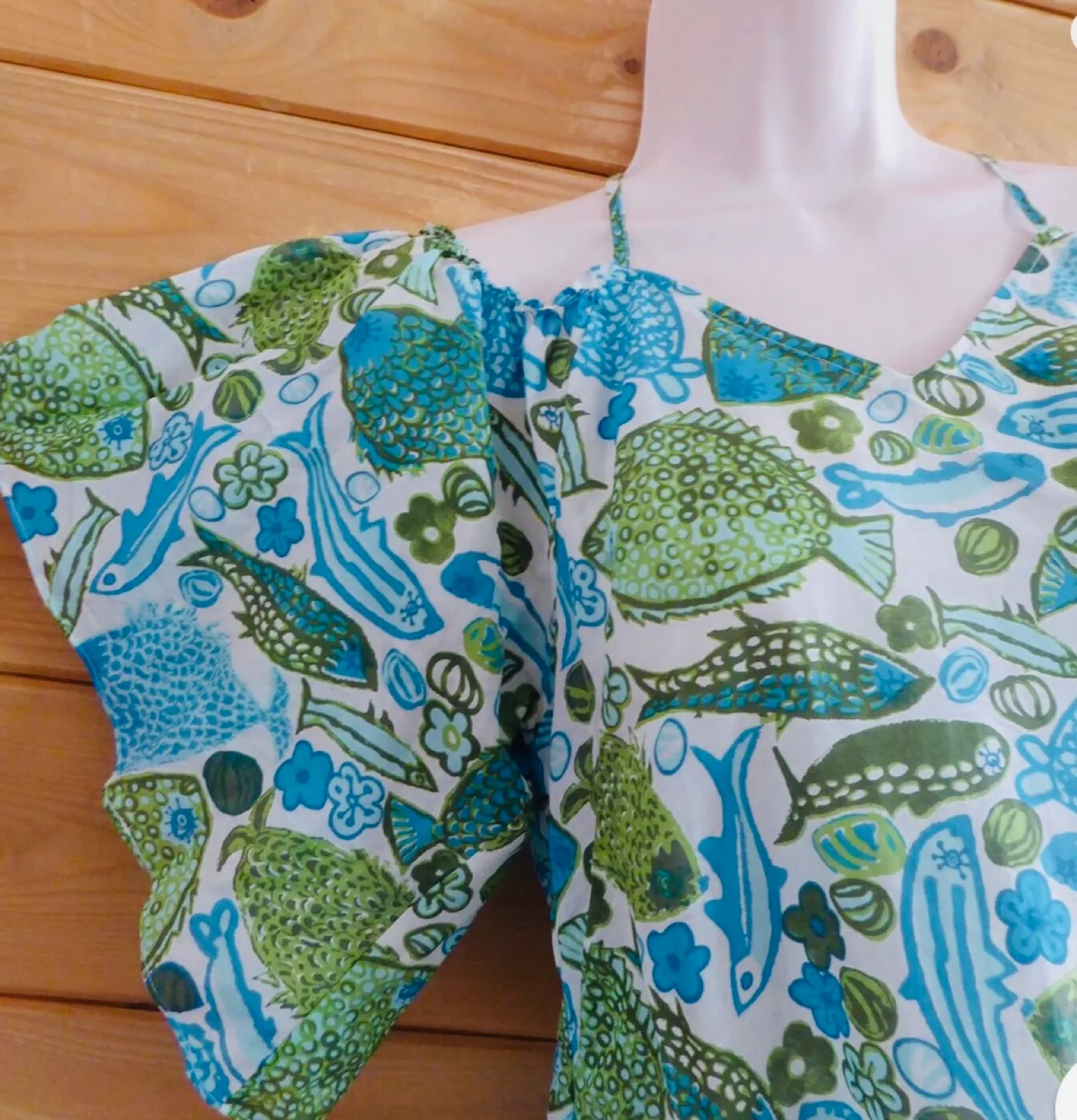 Anthropologie Vanessa Virginia  Puget Sounds Fish Print Blouse image indicator(7)