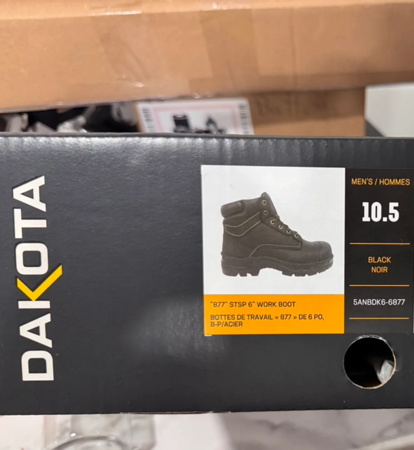 Dakota Men's 10.5 Black Work Boots image indicator(2)