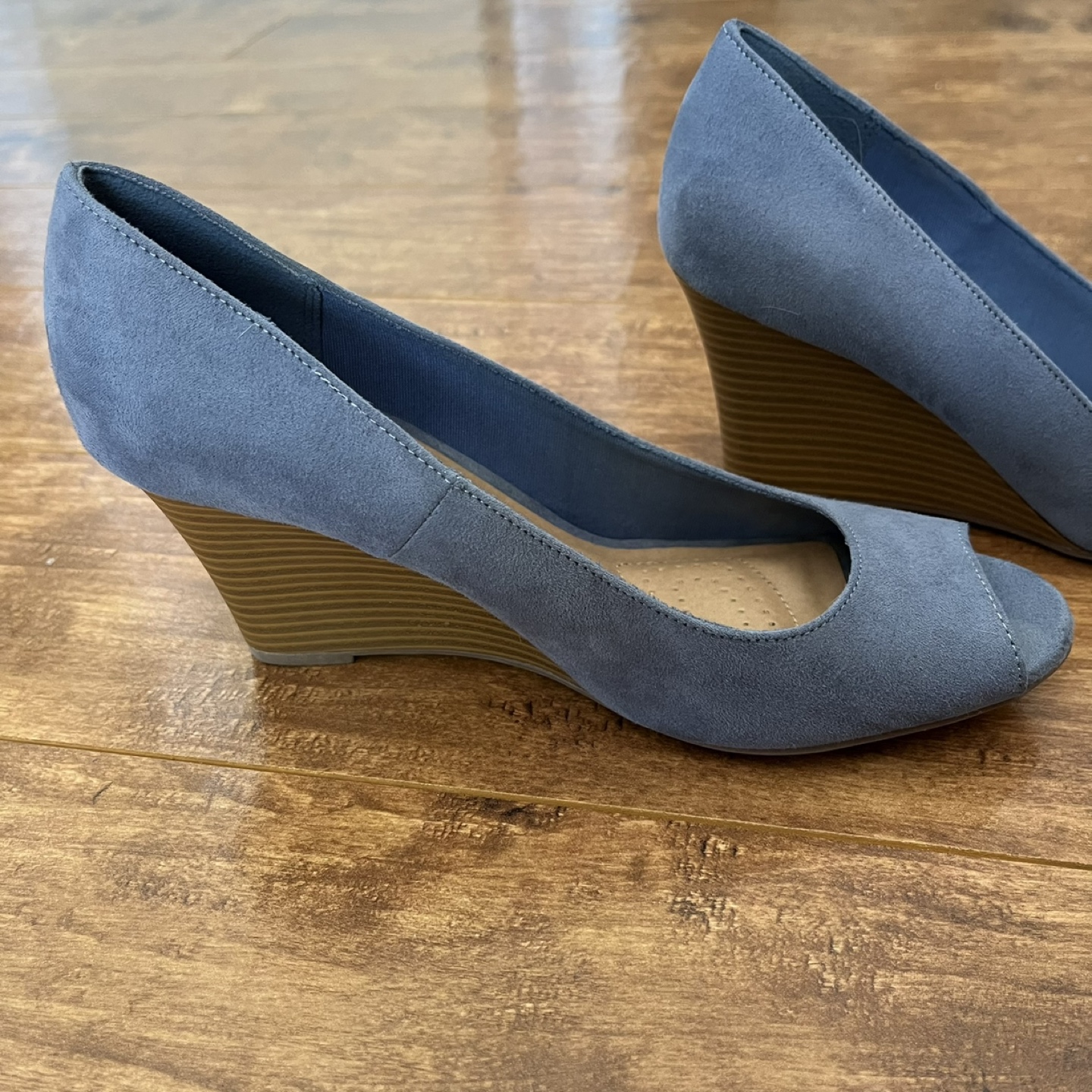 💚Women's Dexflex Comfort Wedge Peep-Toe Heels - photo 3