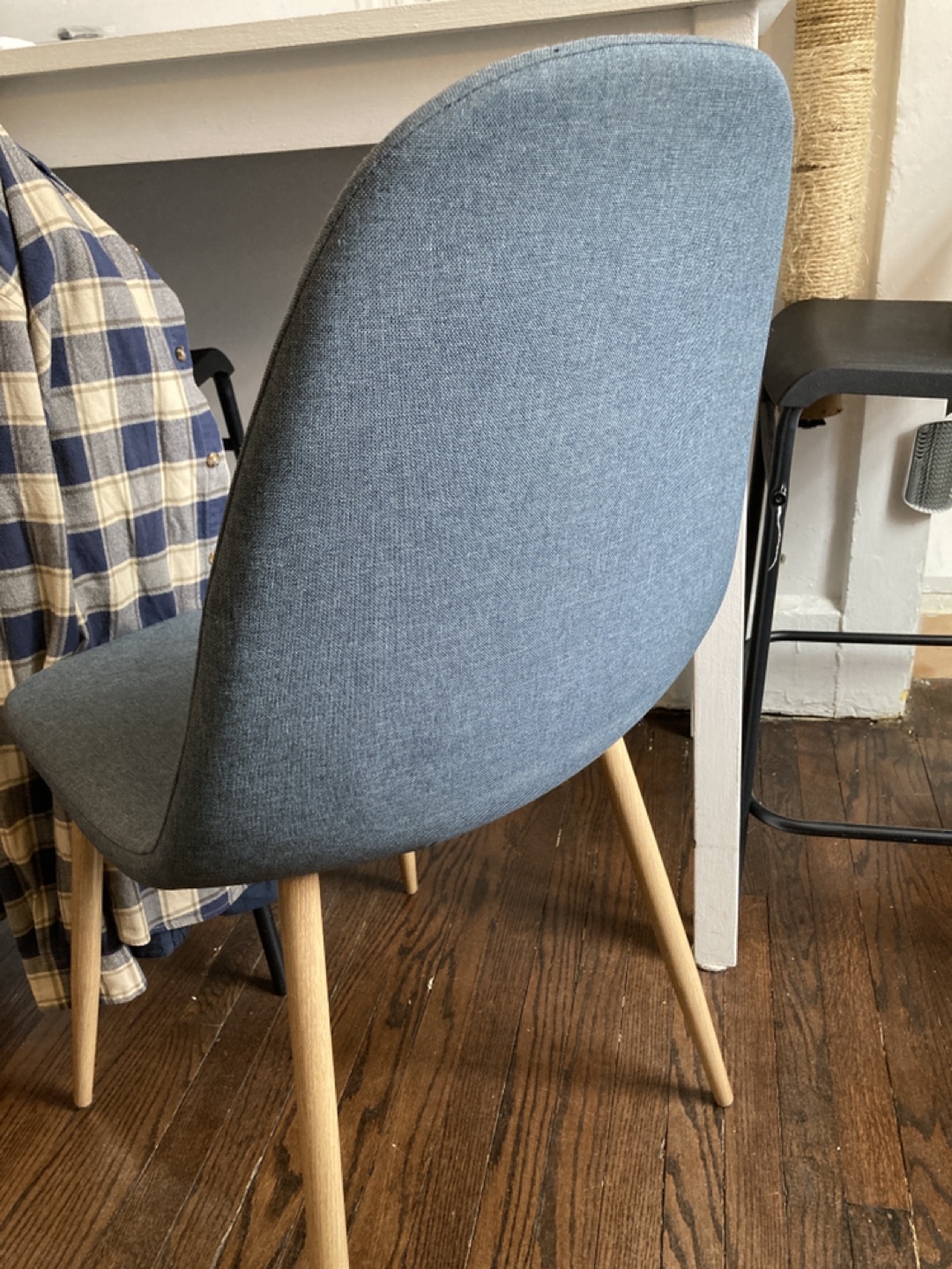 Modern Chair - Blue Fabric & metal Legs - photo 3