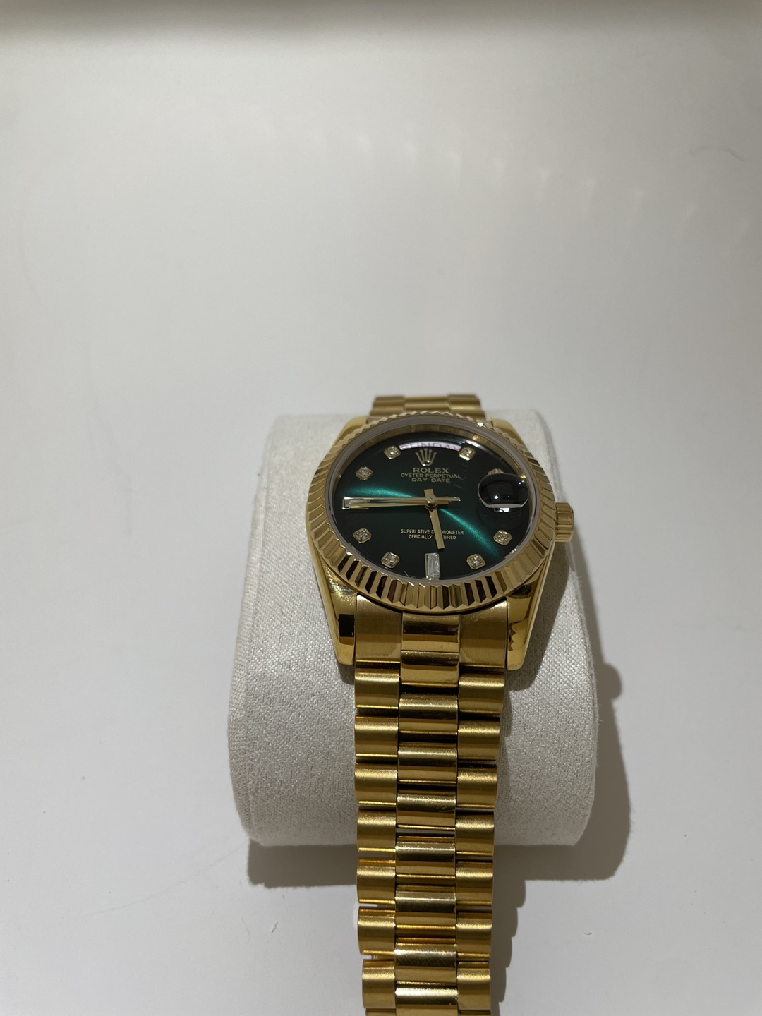 Rolex Day-Date President Green Dial Diamond Watch