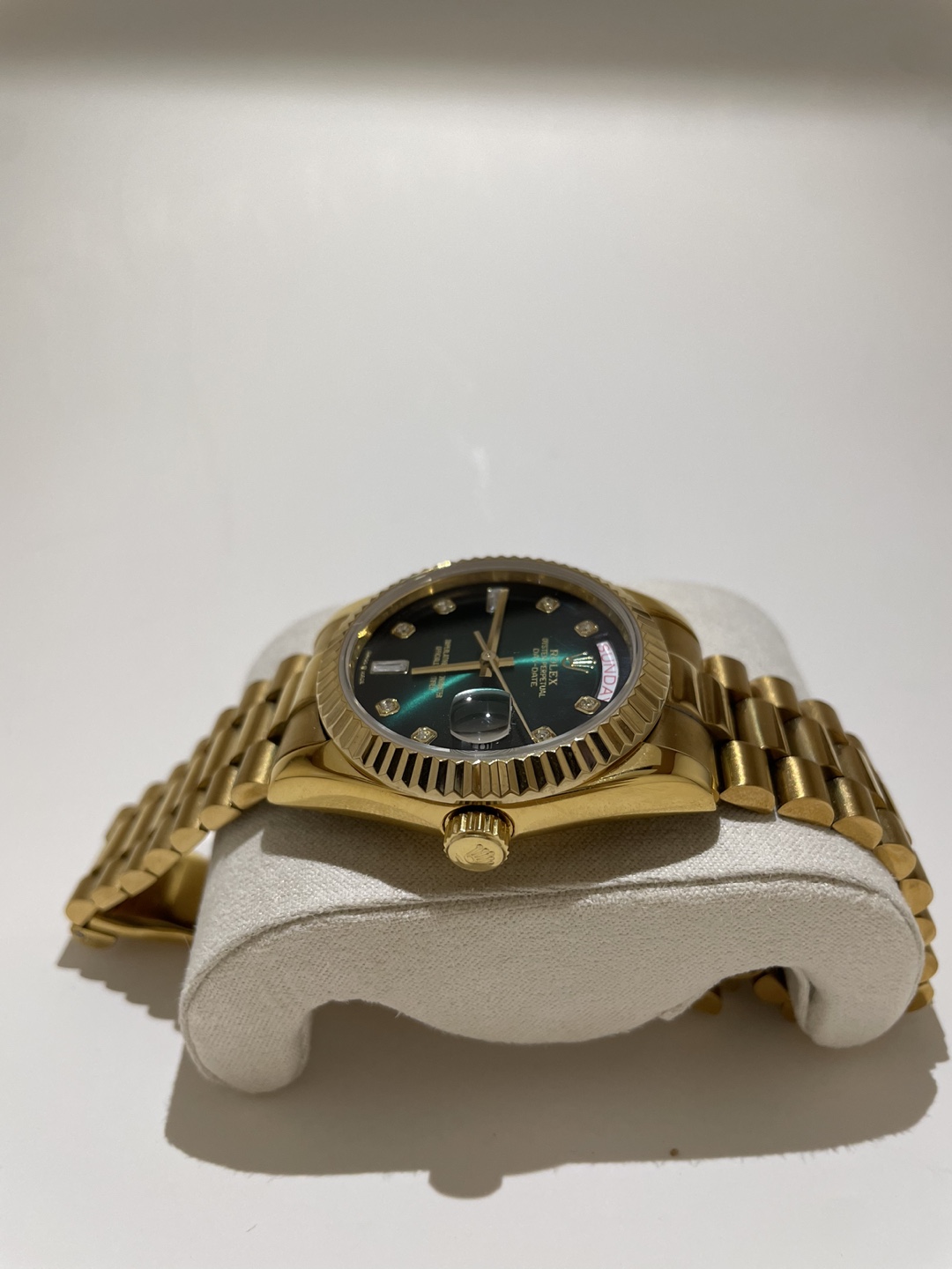 Rolex Day-Date President Green Dial Diamond Watch - photo 5