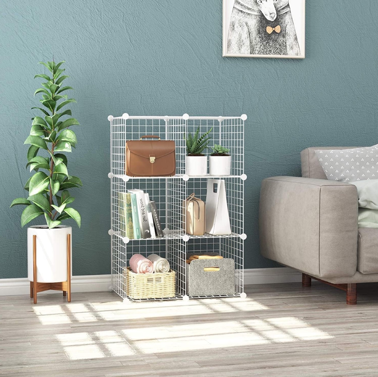 white wire storage cubes