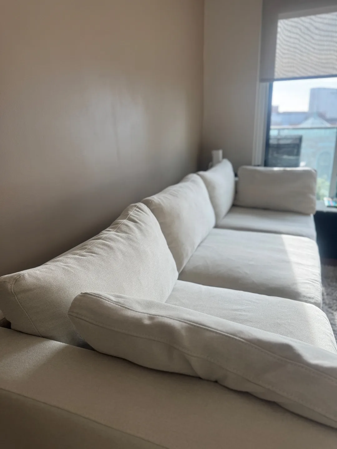 COZEY LIKE NEW Sectional Sofa- used always with a cover image indicator(2)