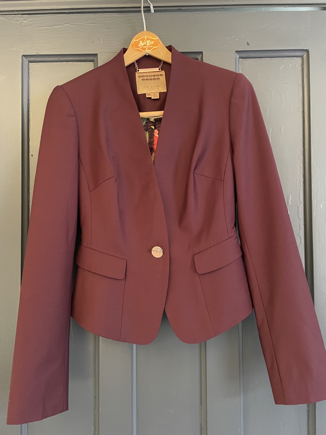 Ted Baker London Women's Burgundy Blazer Jacket Size 0