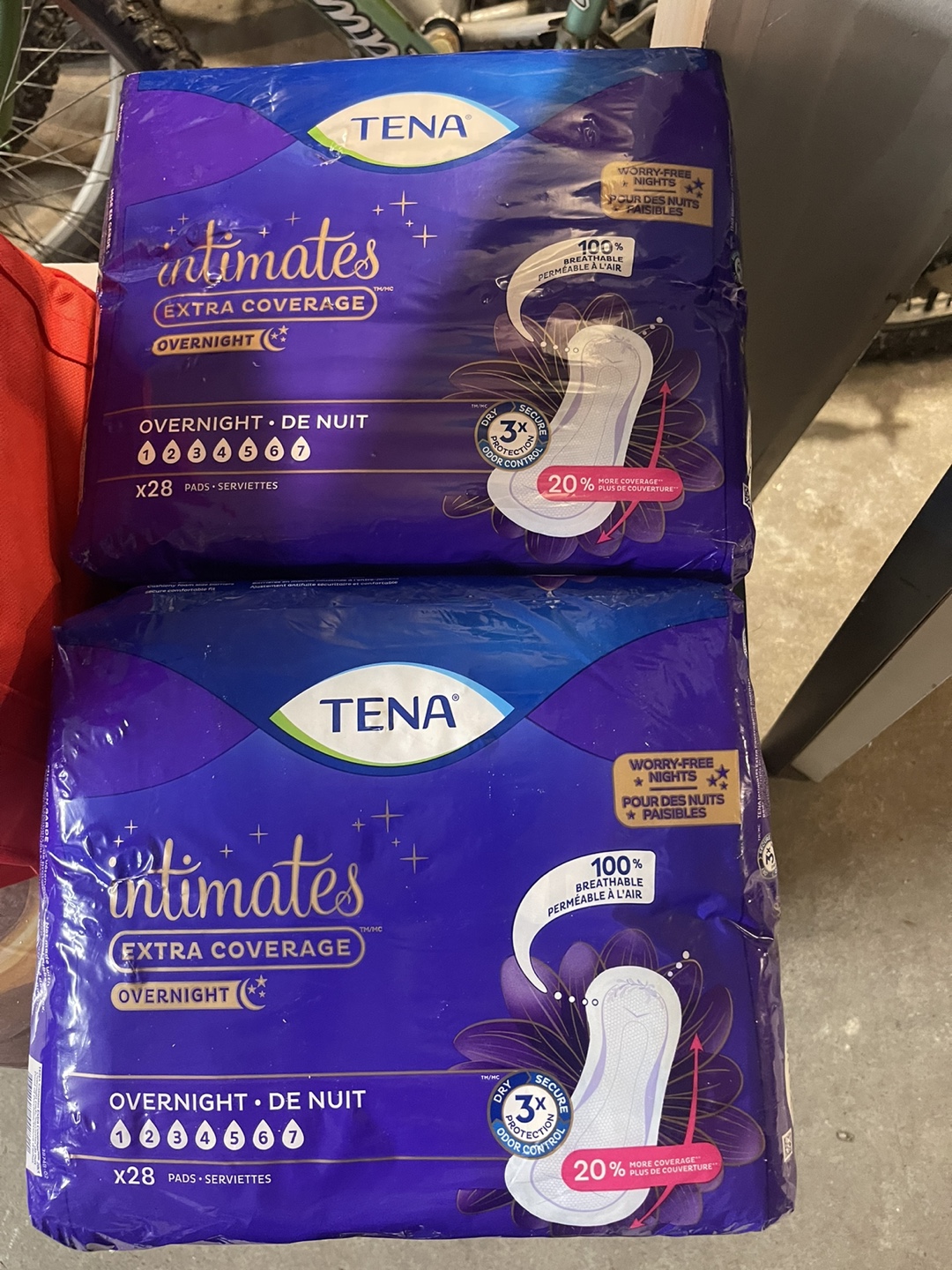 TENA Intimates Overnight Pads - 2 x 28 Count
