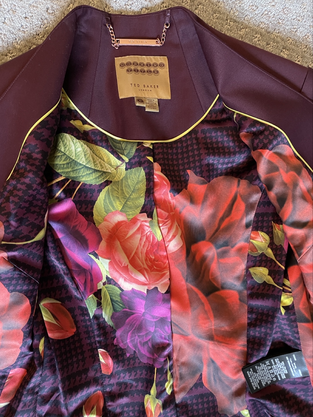 Ted Baker London Women's Burgundy Blazer Jacket Size 0 - photo 3