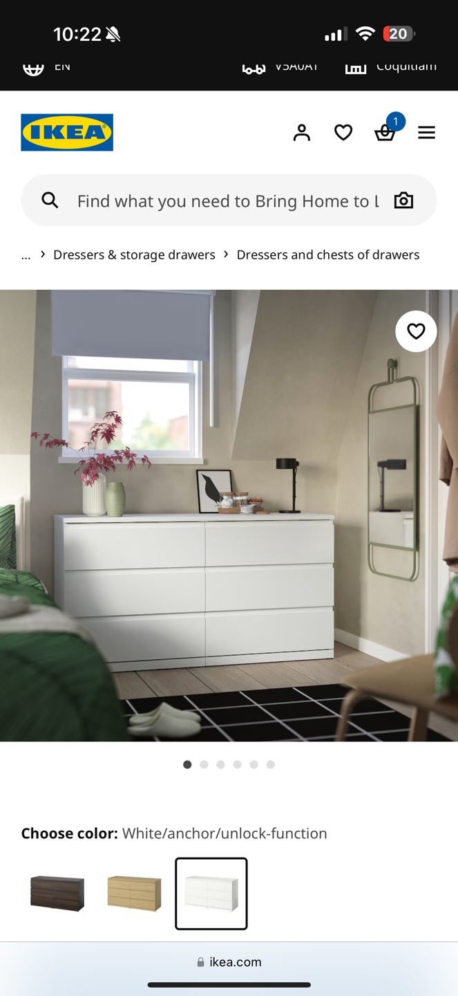 IKEA MALM 6-Drawer Chest of Drawers - White - photo 2