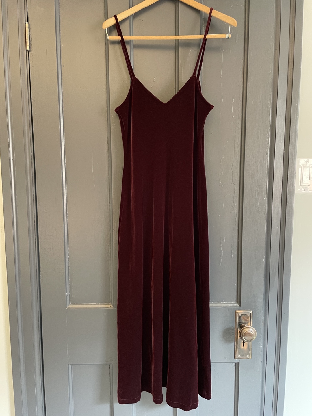 Vintage Dalmys Velvet Midi Slip Dress - Size M