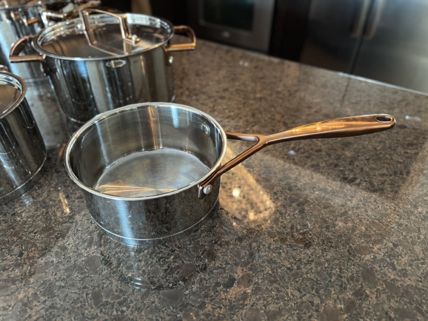 5-Piece Stainless Steel Cookware Set with Rose Gold Accents - photo 4