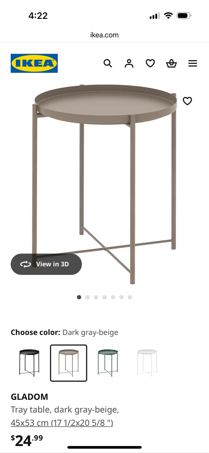 IKEA GLADOM Tray Table - Dark Gray-Beige