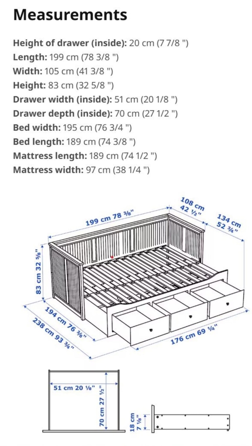 IKEA Hemnes Day Bed with 3 Drawers - photo 5