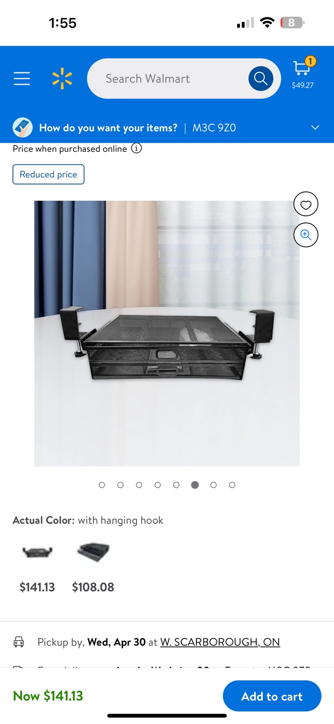 New! Black Metal Mesh 2-Drawer Organiser - photo 2