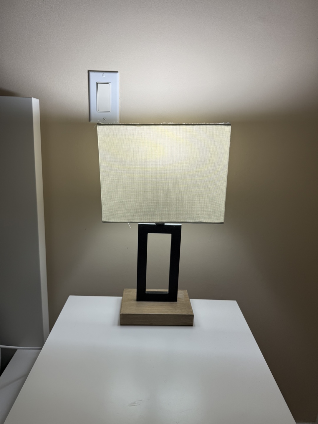 TWO Modern Table Lamp with Beige Shade