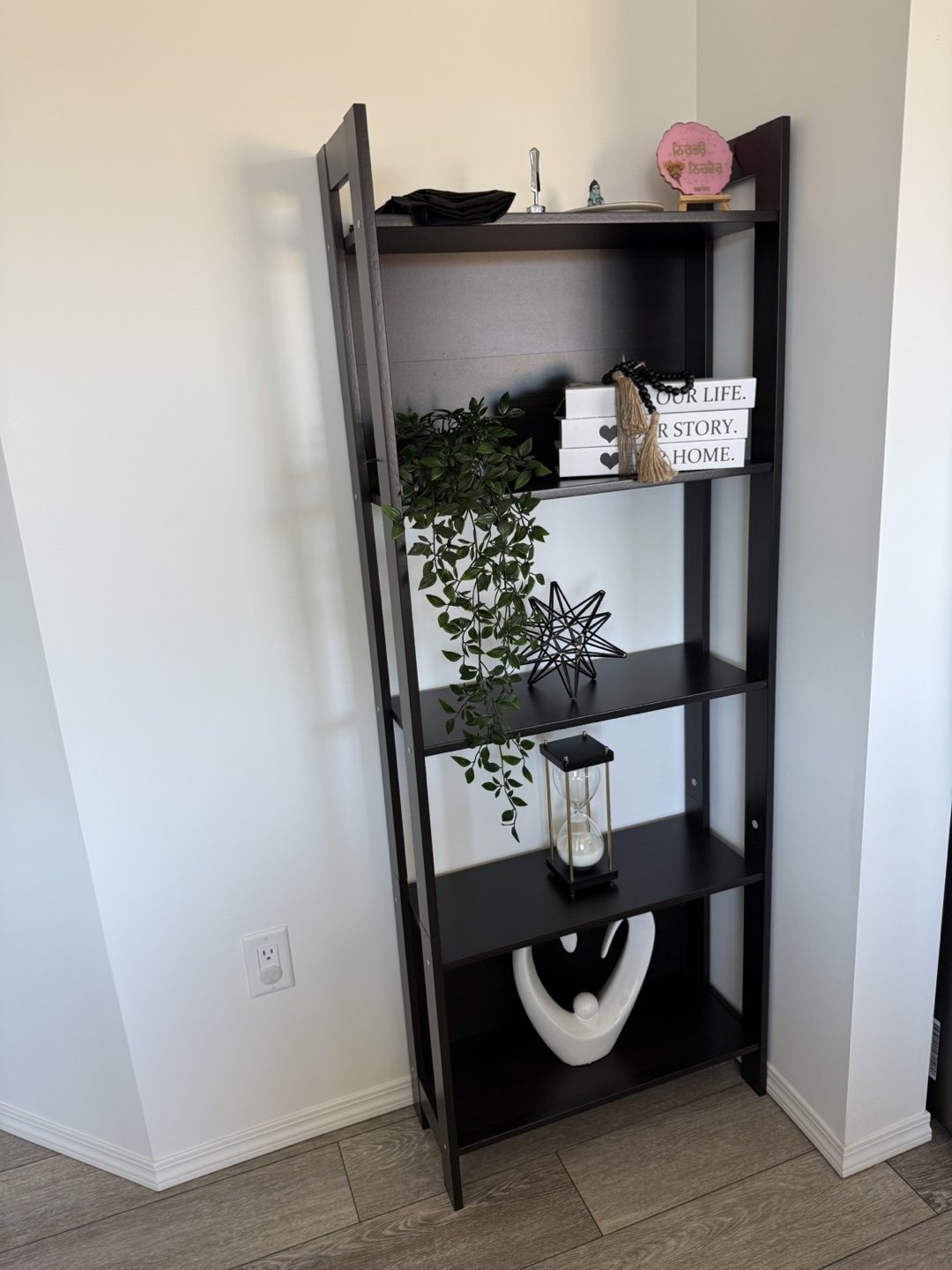 Black 5-Tier Ladder Shelf