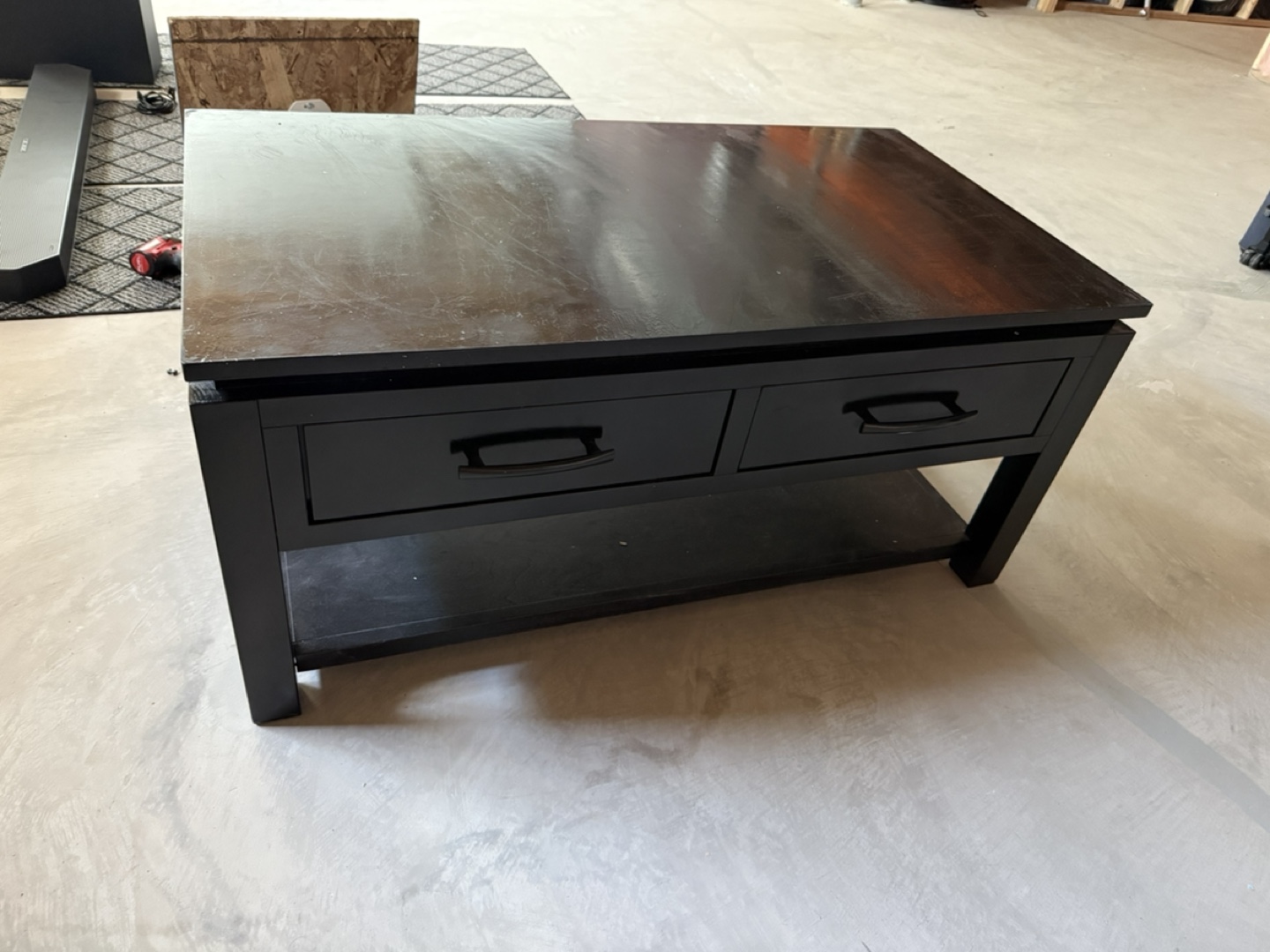 Black Coffee Table with Storage - photo 2