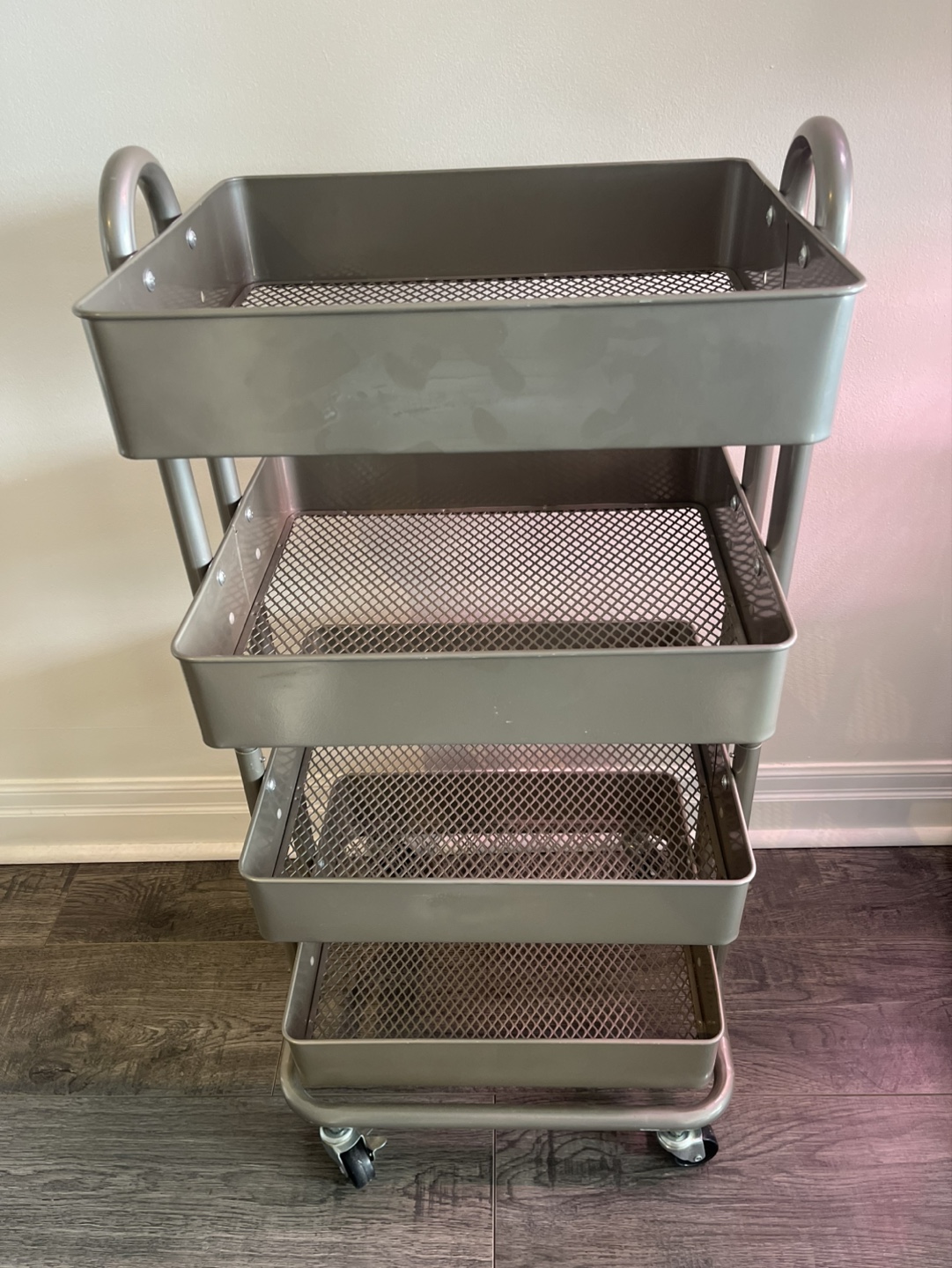 Four-Tier Metal Rolling Cart Organizer