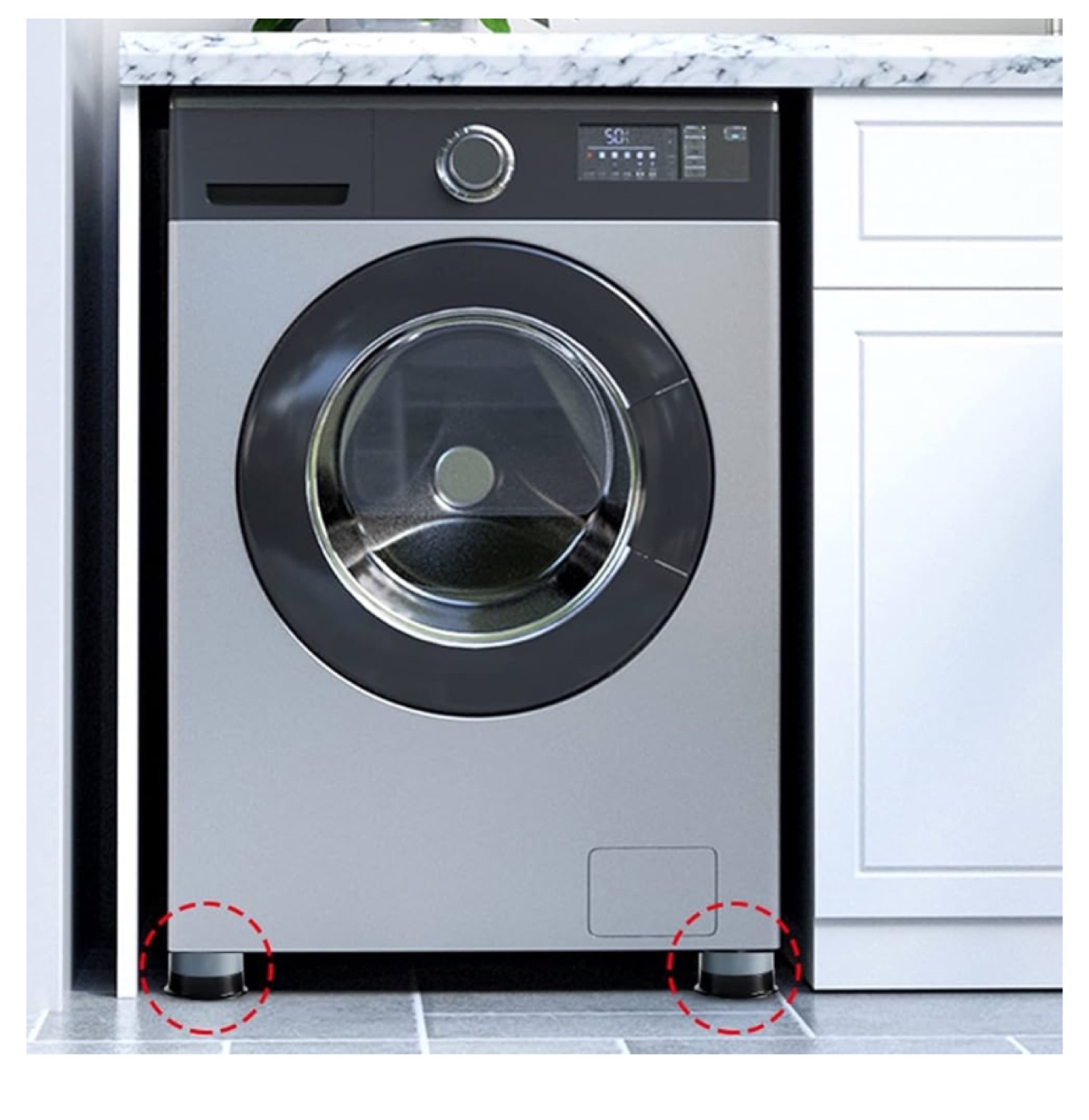 Set of 4 Adjustable Washer Feet, anti vibration pads. - photo 2