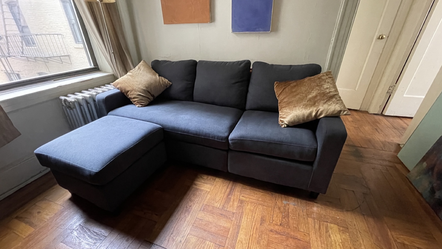 Gray Sectional Sofa with Ottoman
