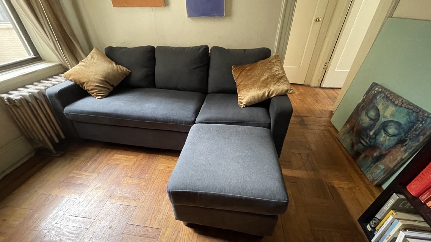 Gray Sectional Sofa with Ottoman - photo 2