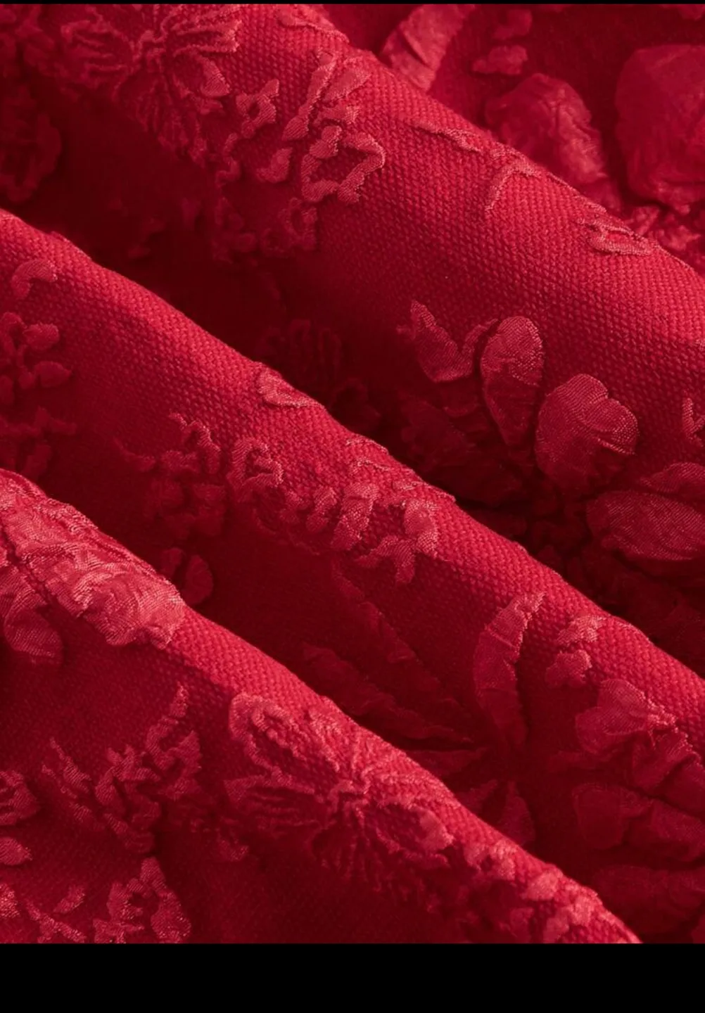 Red floral midi dress image indicator(2)