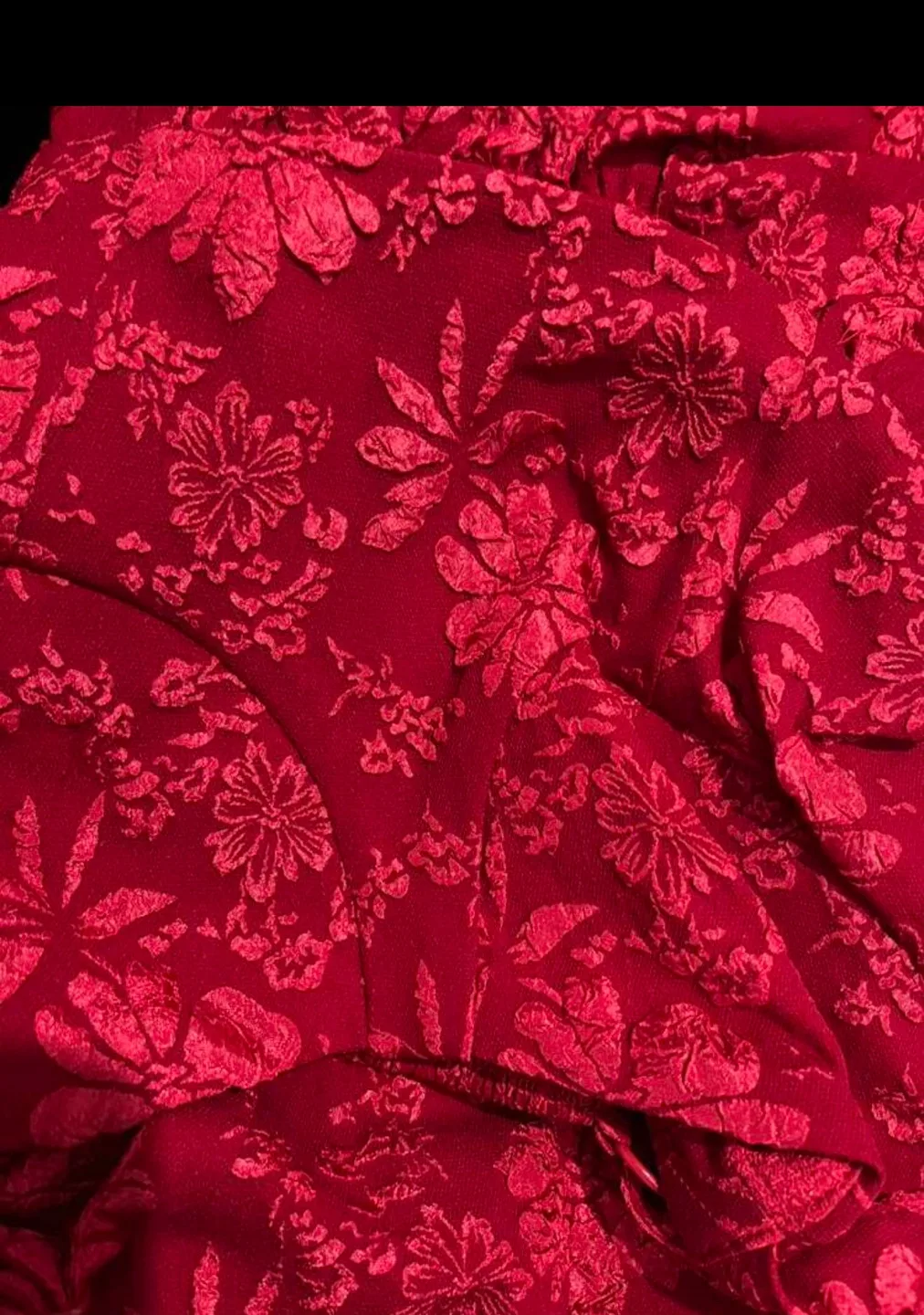 Red floral midi dress image indicator(3)