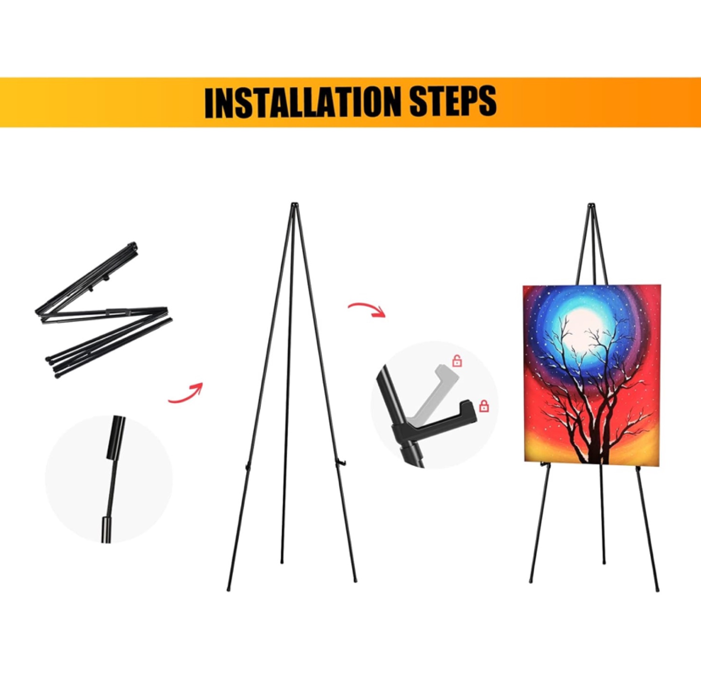 Black Metal Tripod Display Stand