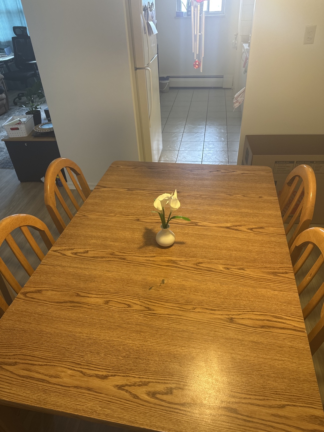 Wooden Dining Table Set with 4 Chairs