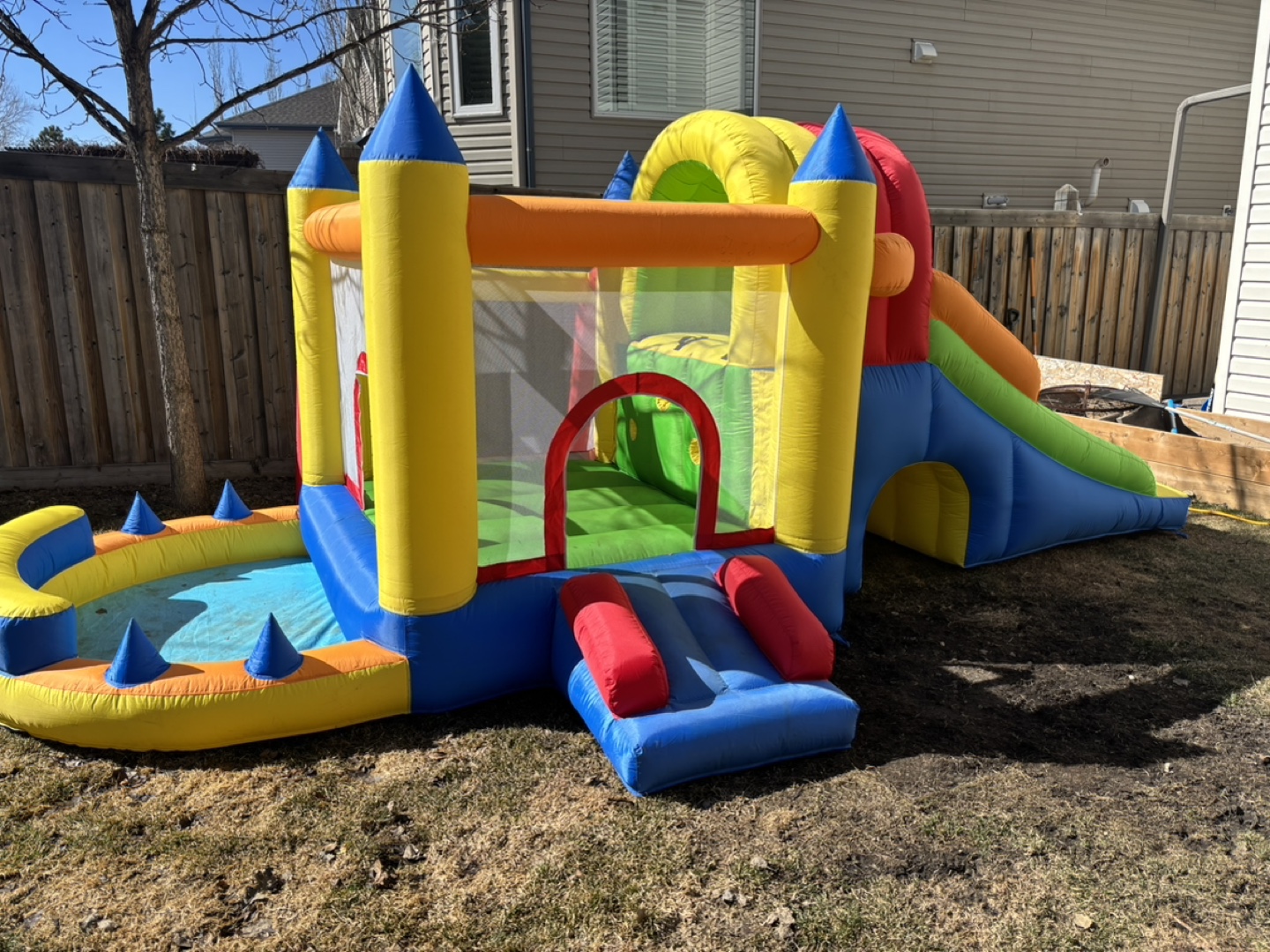 Inflatable Bounce House with Slide and Water Feature