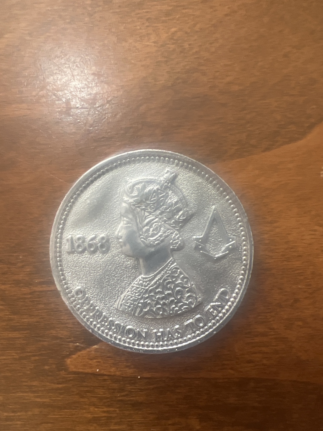 1868 silver coin