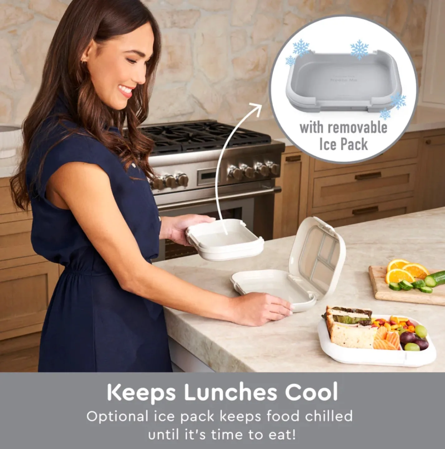 New Bentgo Kids Leakproof Lunch Box + Removable Ice Pack - Grey image indicator(2)