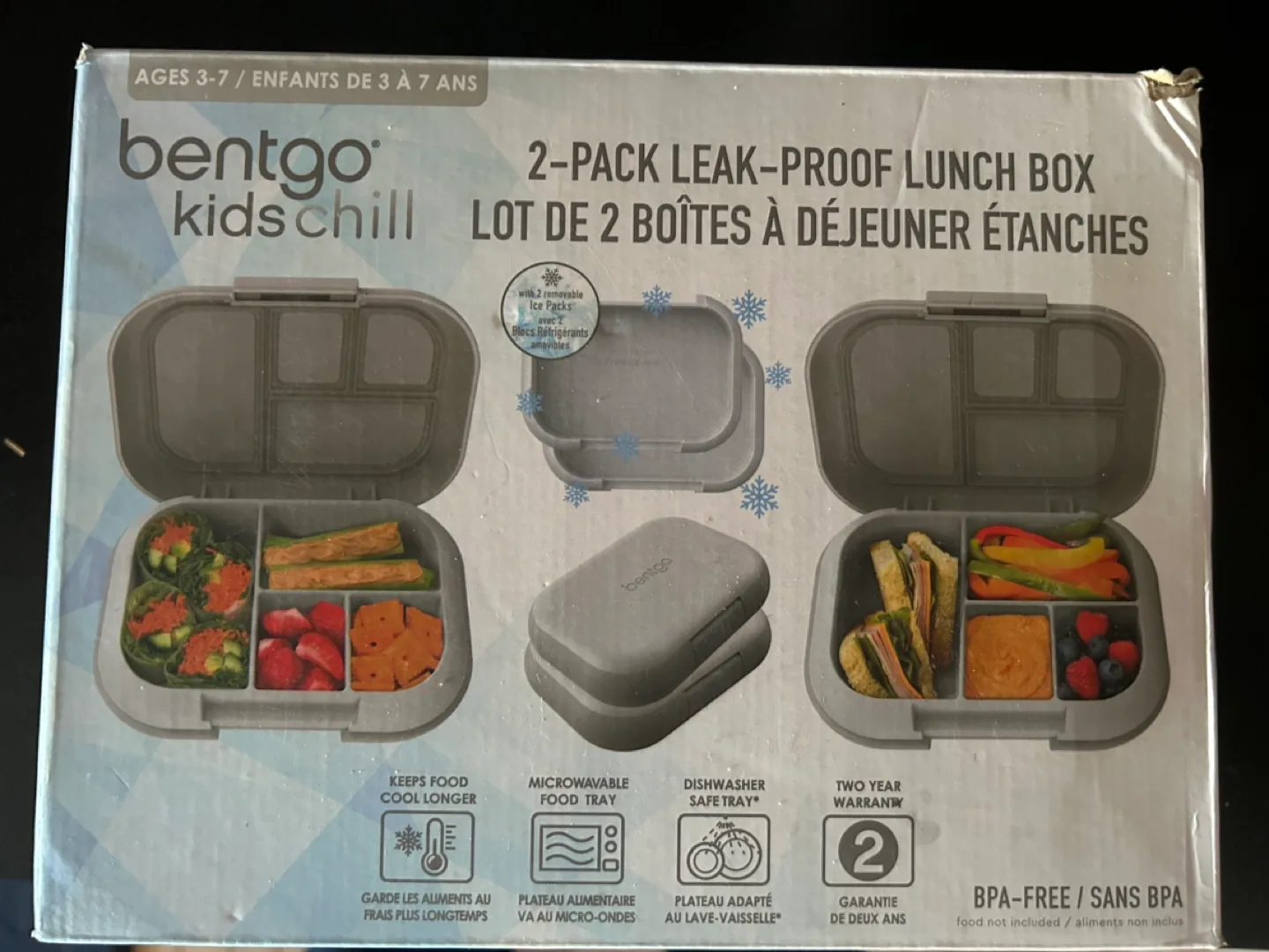 New Bentgo Kids Leakproof Lunch Box + Removable Ice Pack - Grey image indicator(7)