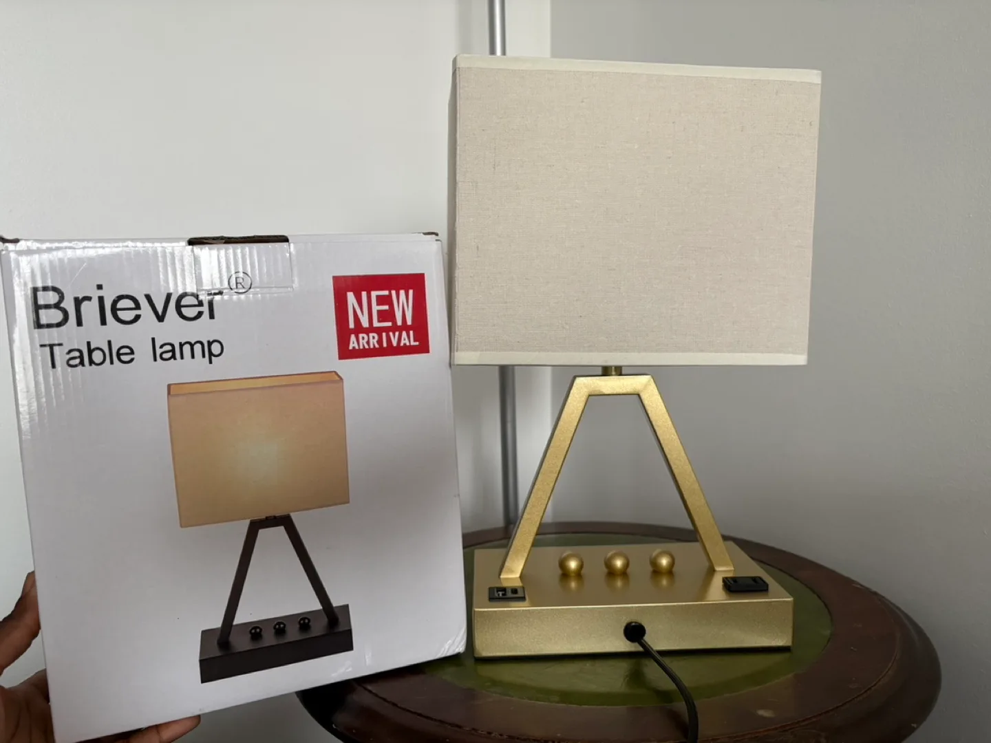 New USB Touch Control Lamp, 3-Way Dimmable Lamp wit 3USB outlet image indicator(5)