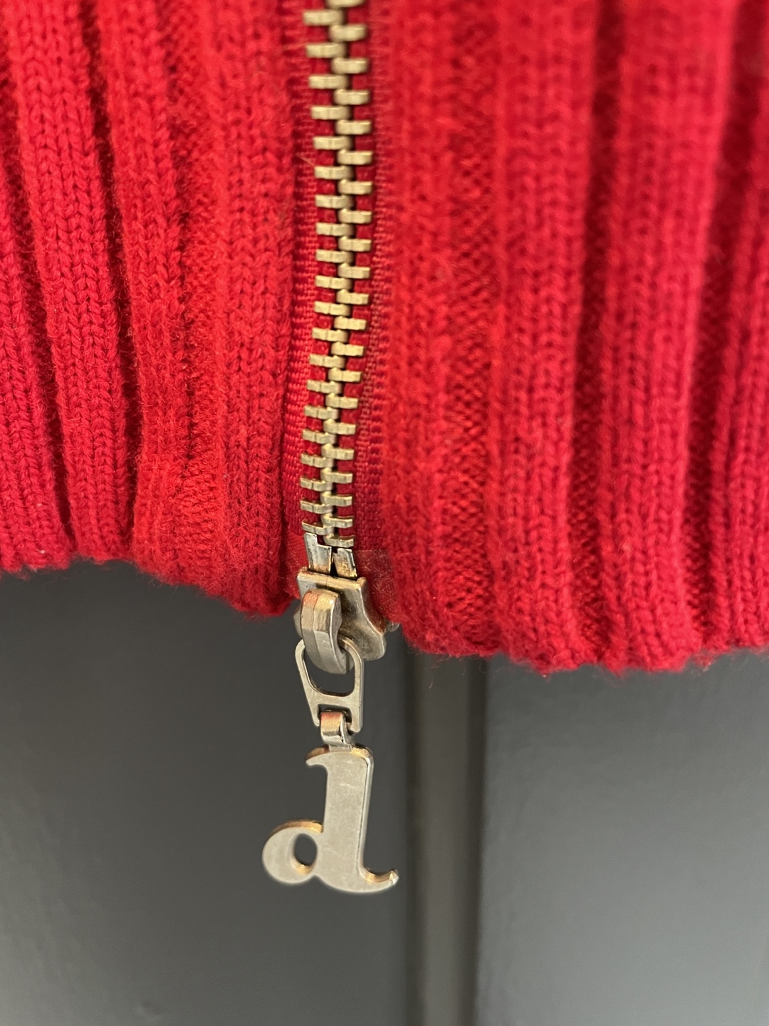 Lady Dutch Red Knit Zip-Up Sweater - Size S - photo 3