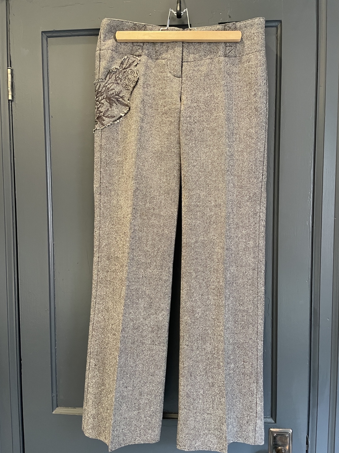 Guess Jeans Women's Brown Tweed Pants with Embellishment Size 27