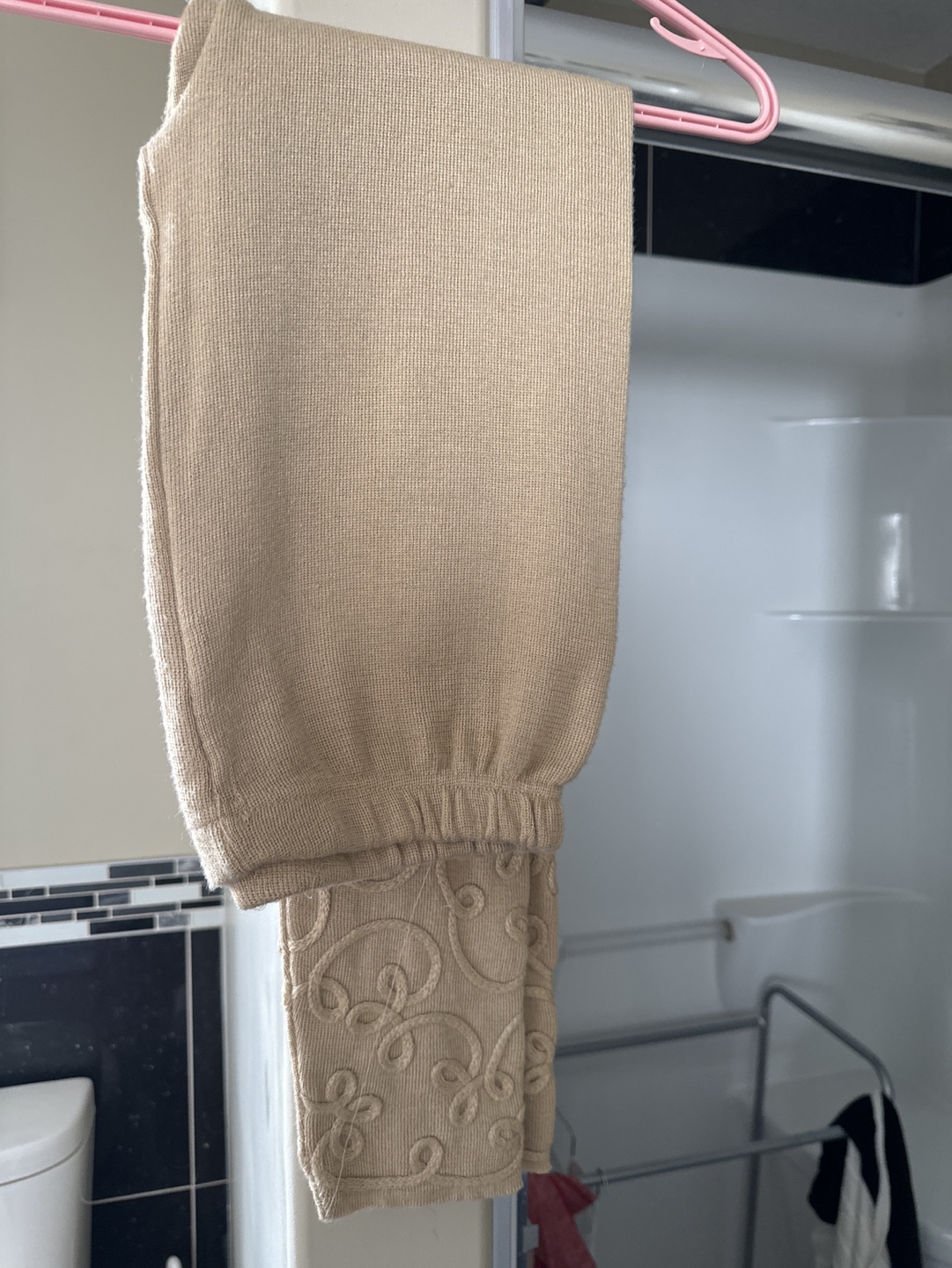 Women's Pink Kurti and Beige Leggings Set - photo 4