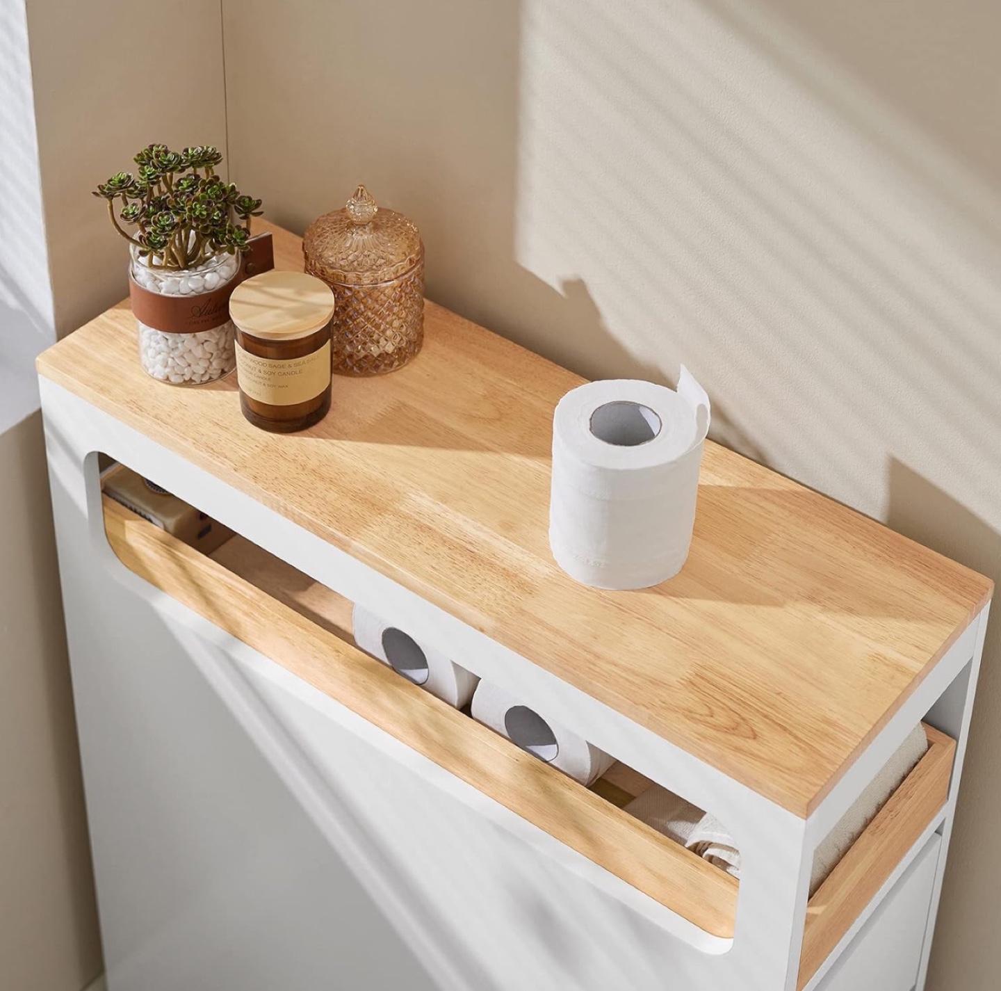 New SoBuy Bathroom Cabinet with Storage and Wheels - photo 4