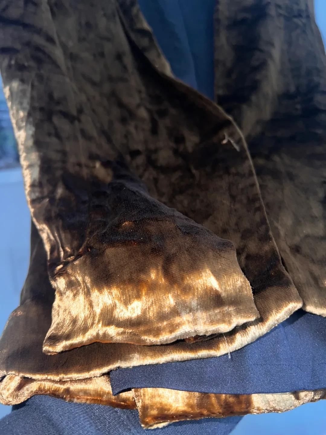 Filippa K Gold Velvet Blazer Jacket Size M image indicator(3)