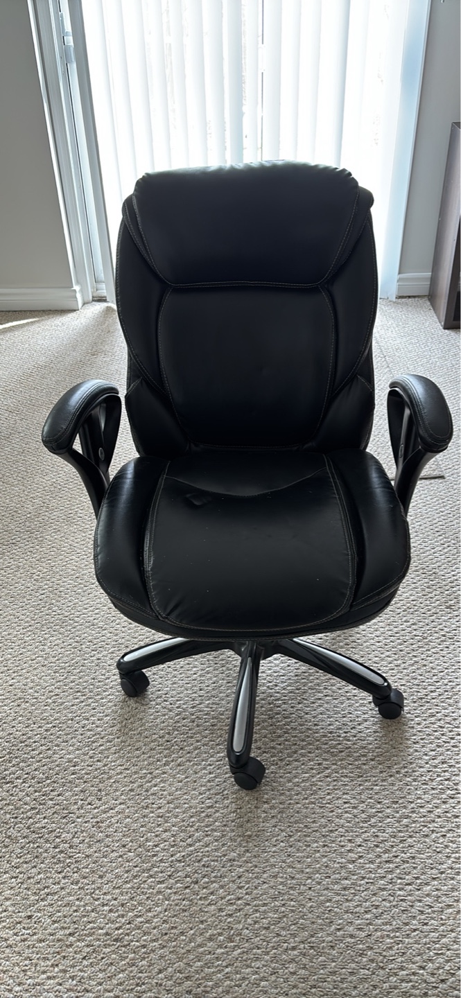 Black Leather Office Chair - photo 2