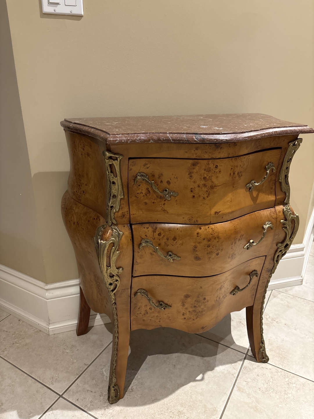 Antique-Style Marble Top Chest of Drawers - photo 2