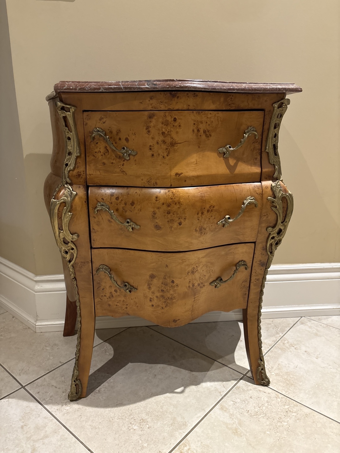 Antique-Style Marble Top Chest of Drawers